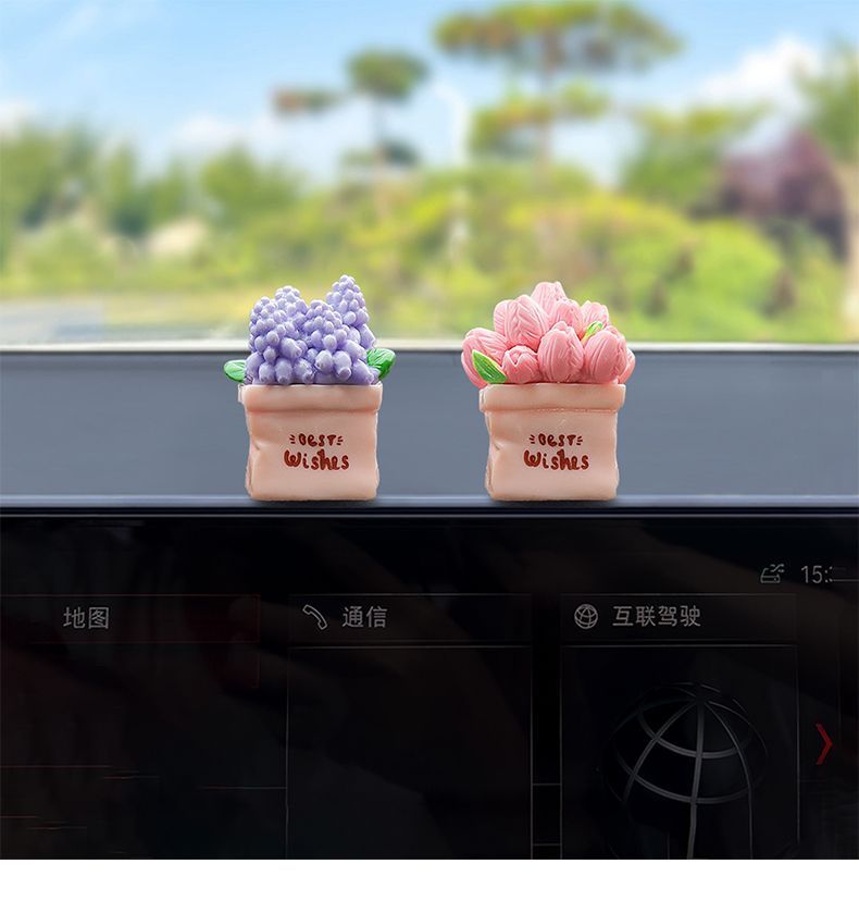 2025 new center console healing series potted plants