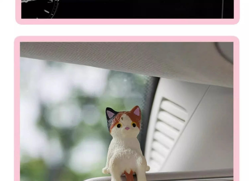 Super cute snooze cat car screen small decoration