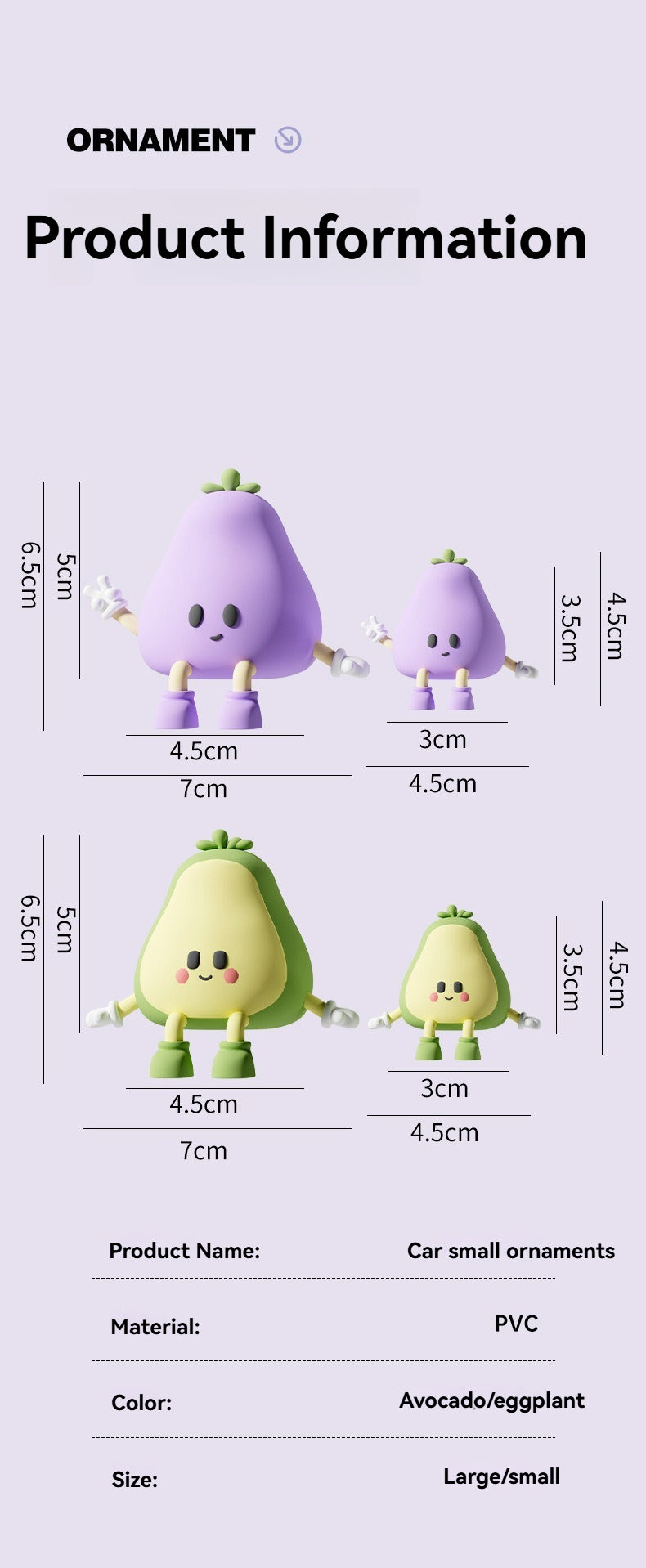 Car accessories ornaments car center console eggplant