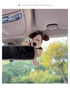 Cute dog repair rearview mirror decoration lying doll car decoration