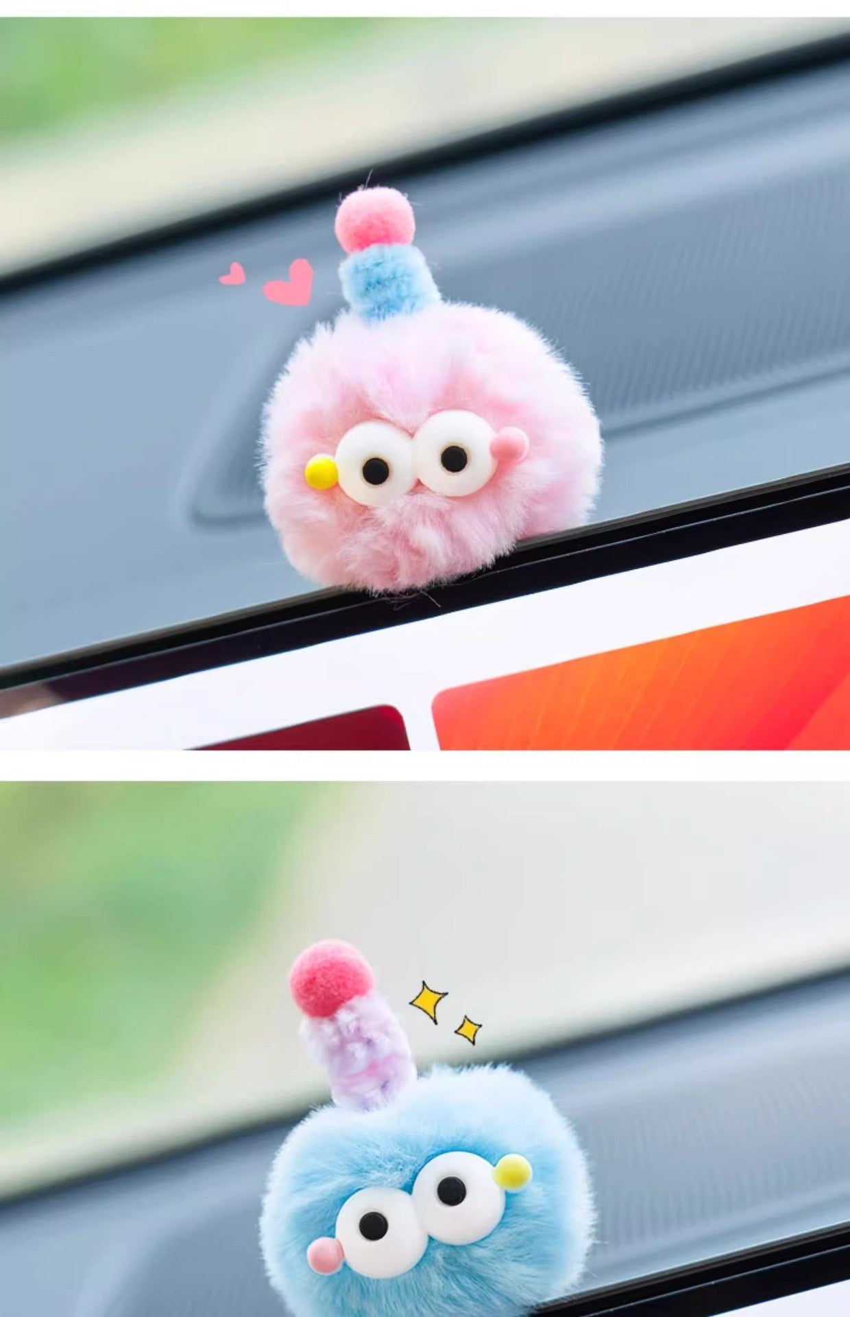 Hairball little monster car decoration creative cute doll