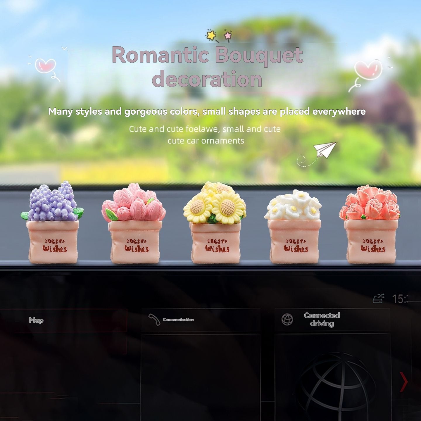 2025 new center console healing series potted plants