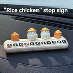 Cartoon creative chicken parking sign, car moving car, temporary parking number plate