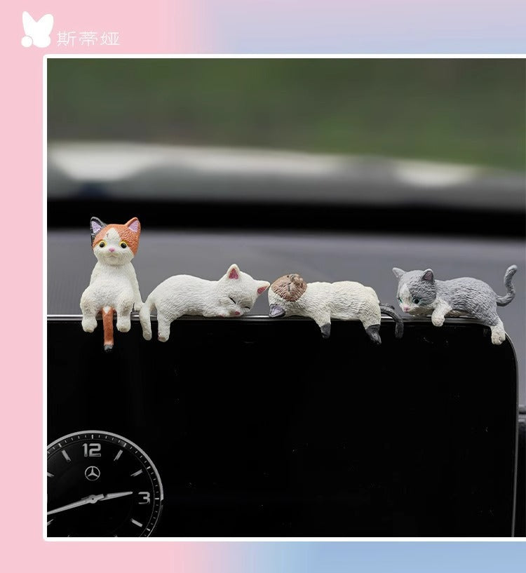 Super cute snooze cat car screen small decoration