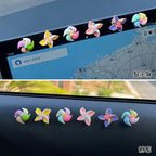 Creative decorations for the new small windmill rotating top in the car