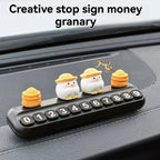 Cartoon creative chicken parking sign, car moving car, temporary parking number plate