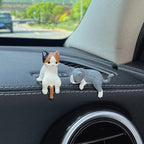 Super cute snooze cat car screen small decoration