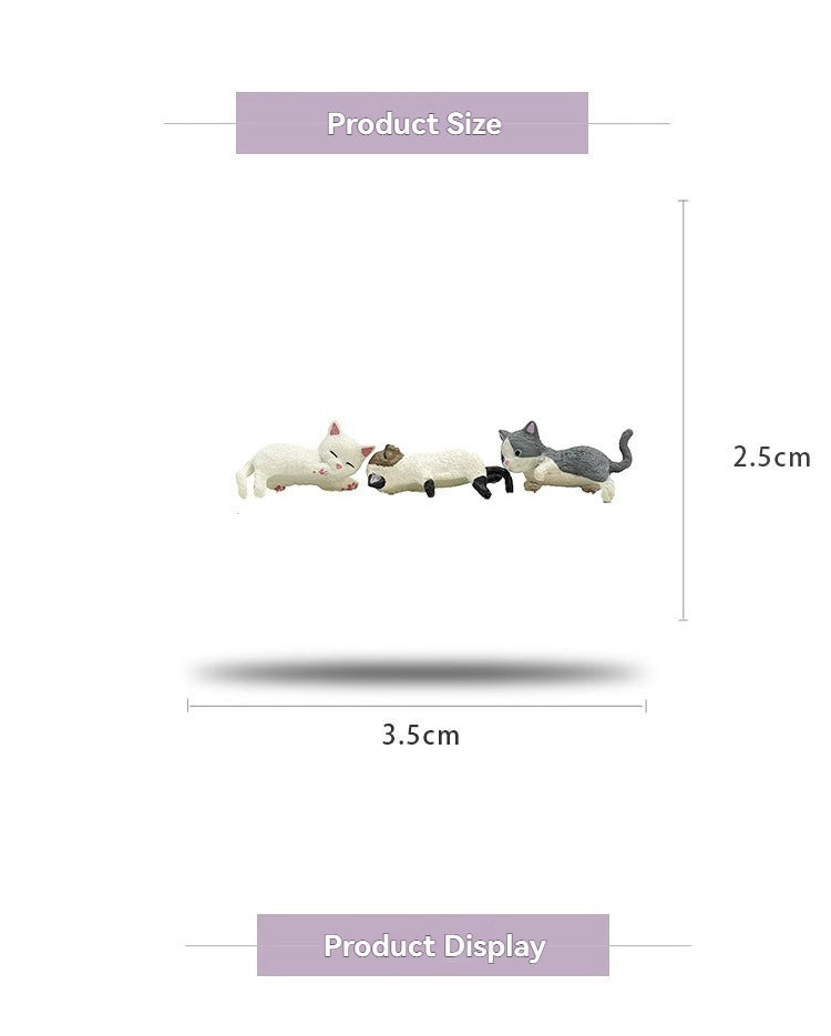 Super cute snooze cat car screen small decoration