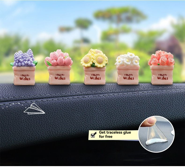 2025 new center console healing series potted plants