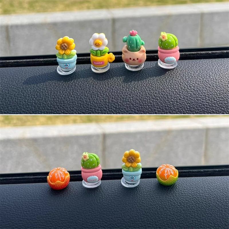 Cute simulation flower car decoration cactus