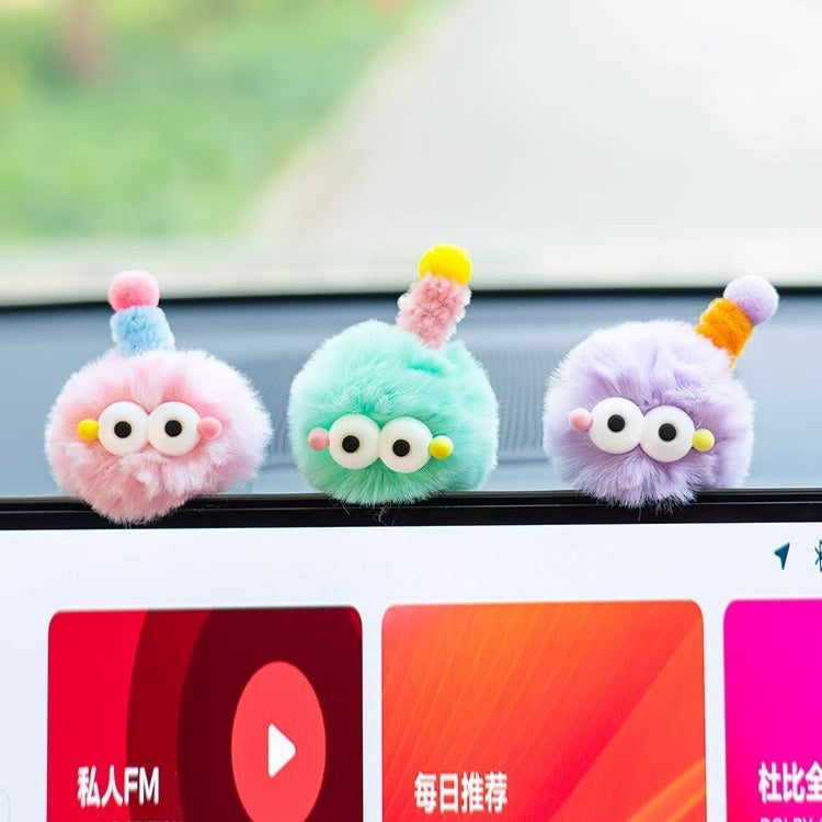 Hairball little monster car decoration creative cute doll