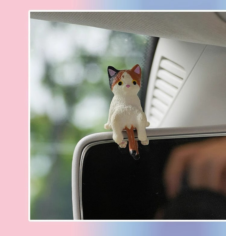 Super cute snooze cat car screen small decoration