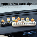 Cartoon creative chicken parking sign, car moving car, temporary parking number plate