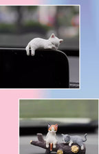 Super cute snooze cat car screen small decoration