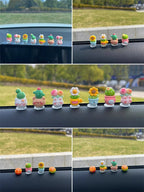 Cute simulation flower car decoration cactus
