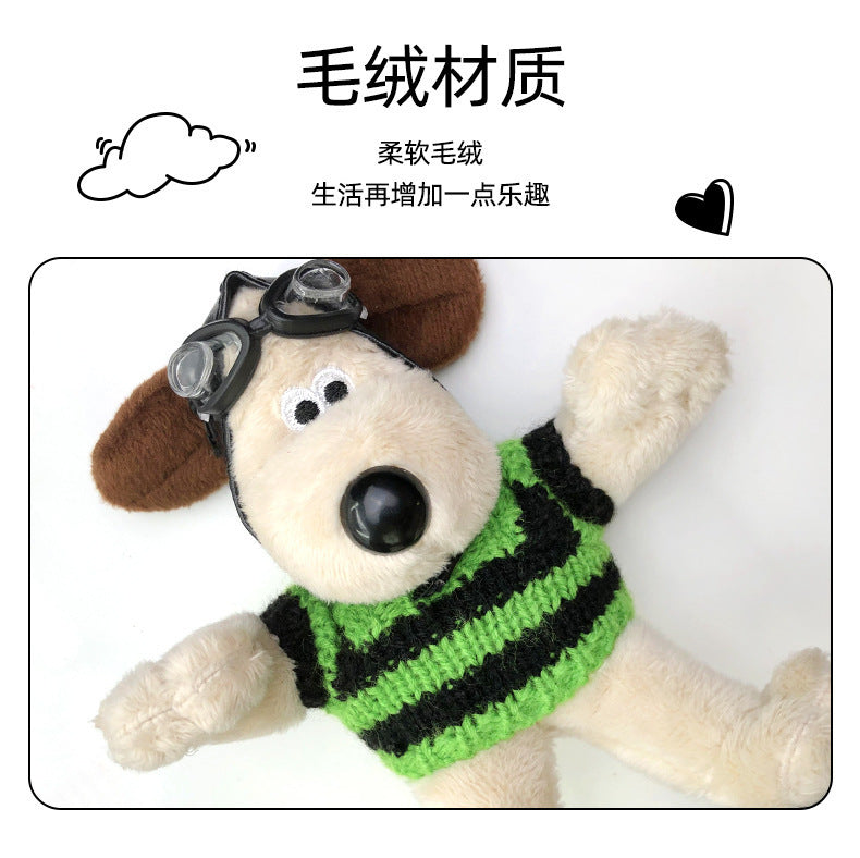 Cute dog repair rearview mirror decoration lying doll car decoration